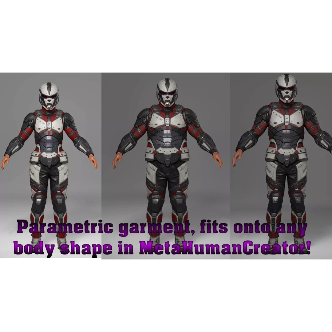 Sci-Fi Military Armor 3D Model – Low Poly Game Ready Outfit, FBX - View 12
