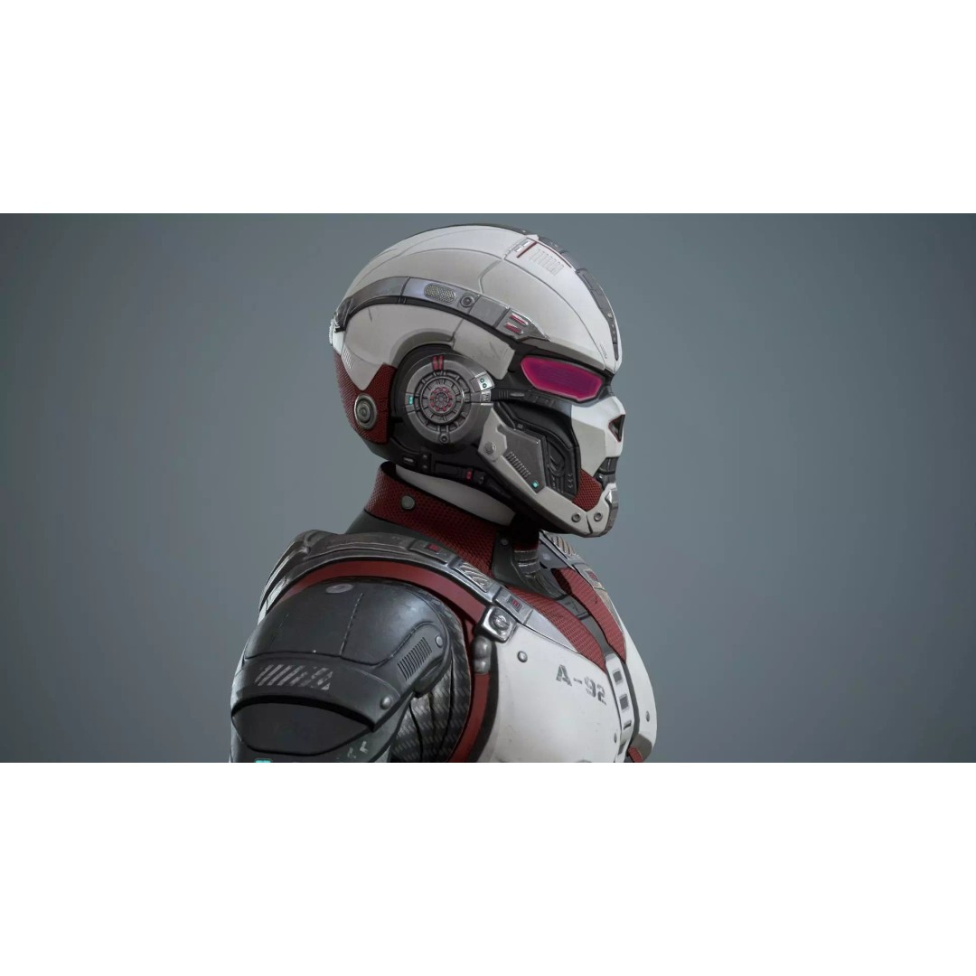 Sci-Fi Military Armor 3D Model – Low Poly Game Ready Outfit, FBX - View 7