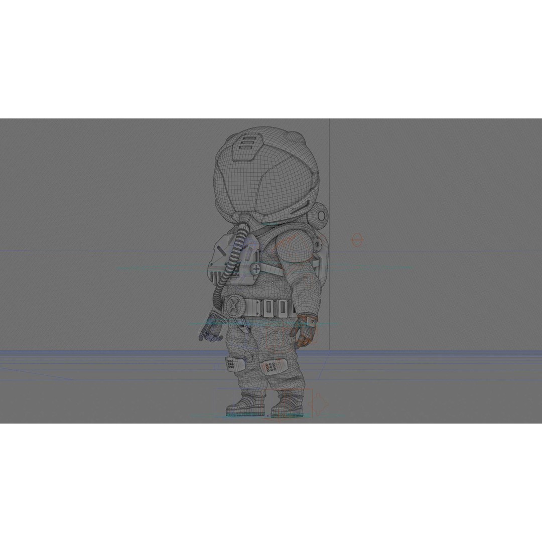 Toon Astronaut F-C 3D Model – Rigged Character for Unity & Unreal Engine