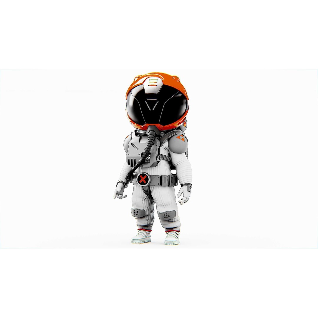 Toon Astronaut F-C 3D Model – Rigged Character for Unity & Unreal Engine - View 3