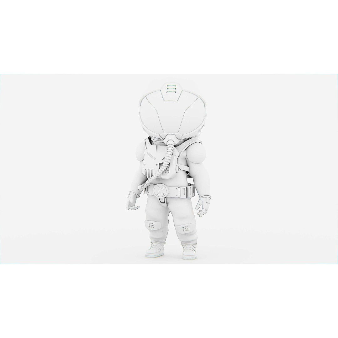 Toon Astronaut F-C 3D Model – Rigged Character for Unity & Unreal Engine - View 33
