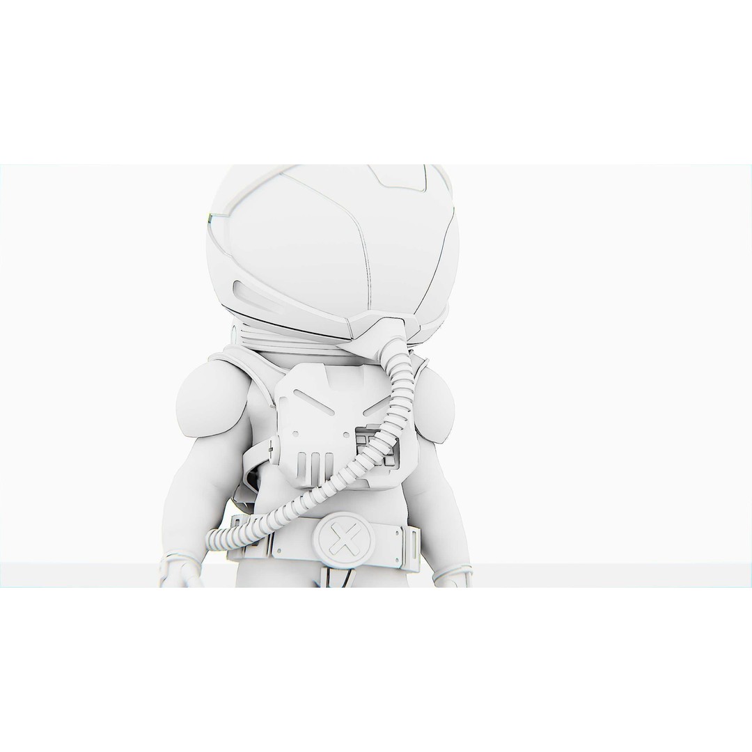 Toon Astronaut F-C 3D Model – Rigged Character for Unity & Unreal Engine - View 35