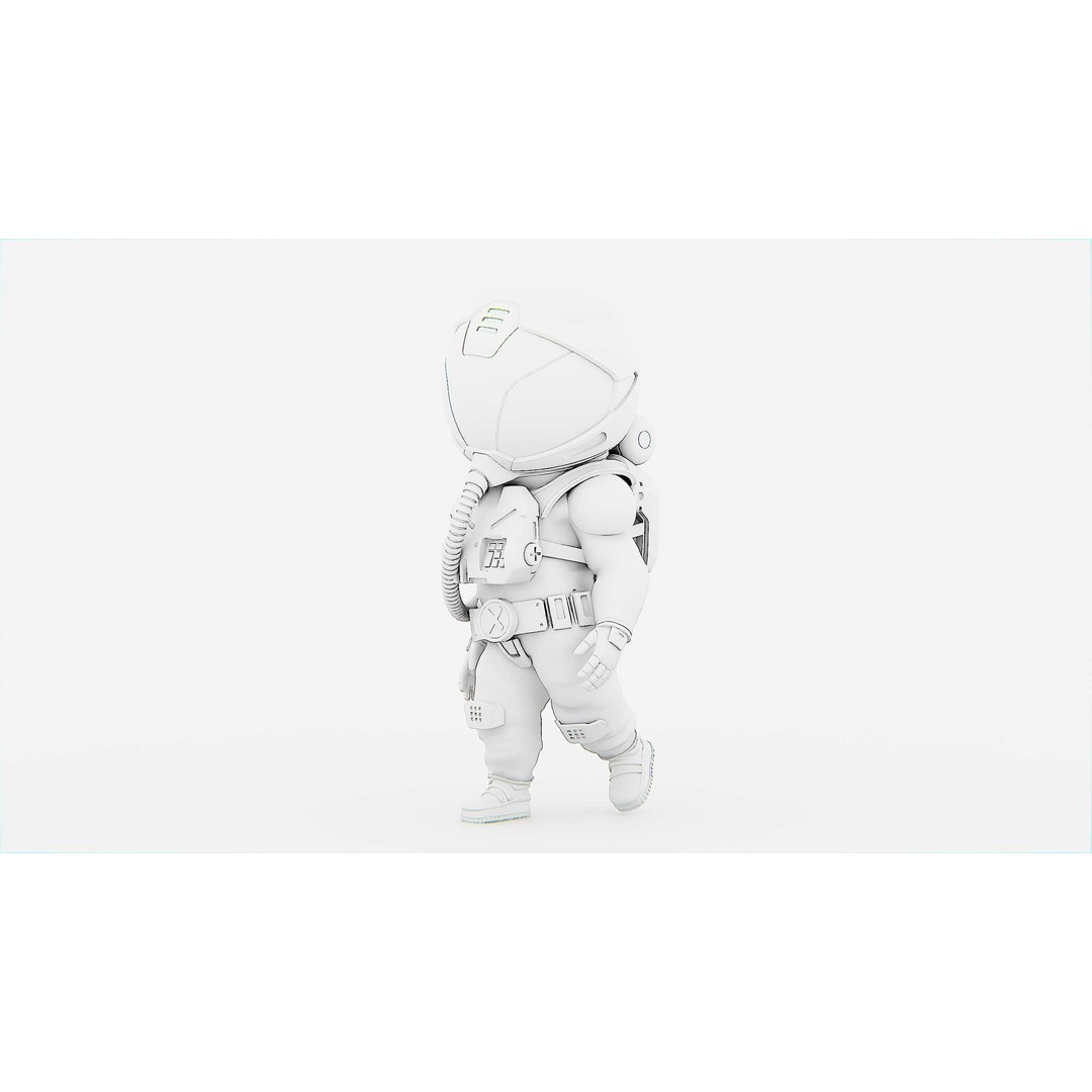 Toon Astronaut F-C 3D Model – Rigged Character for Unity & Unreal Engine - View 37
