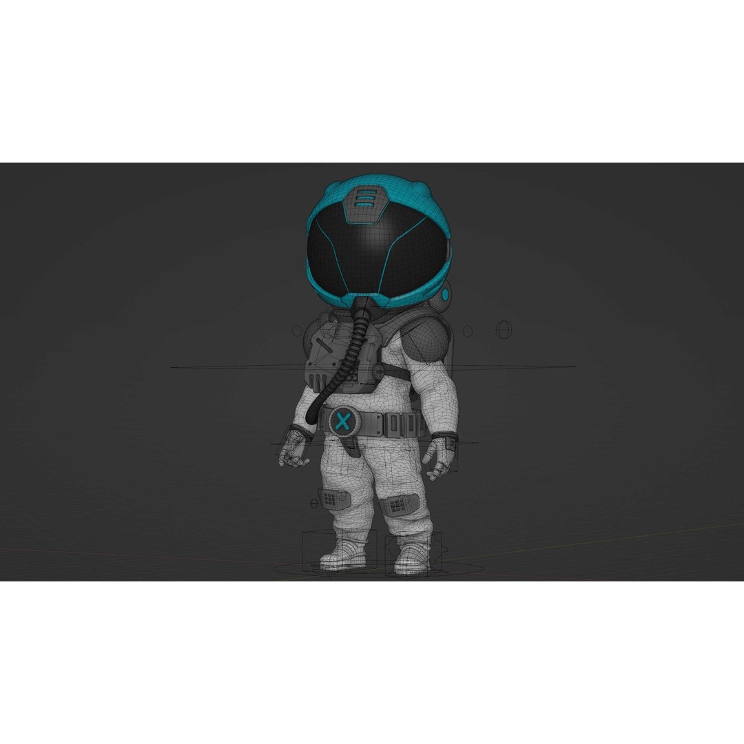 Toon Astronaut F-C 3D Model – Rigged Character for Unity & Unreal Engine - View 38