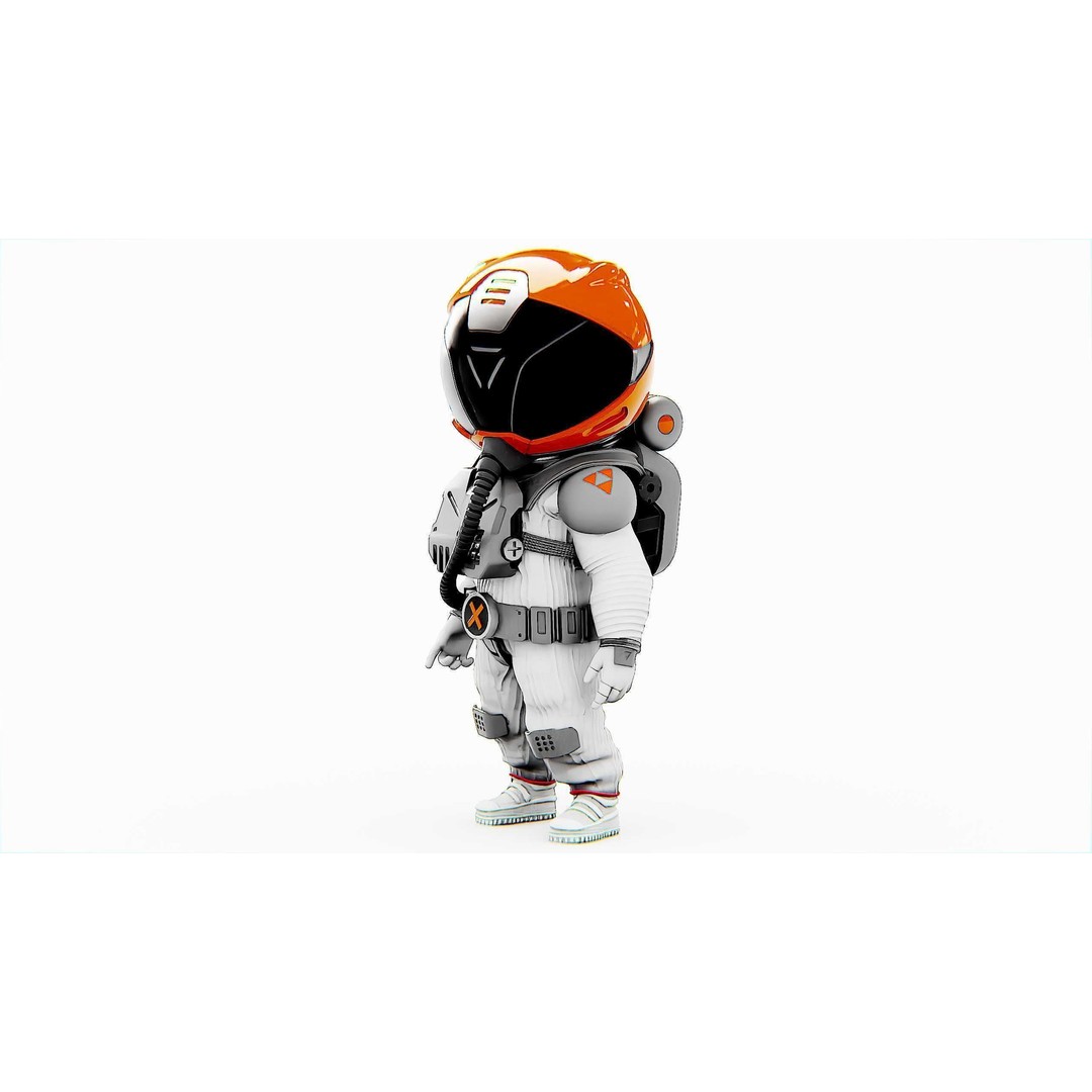 Toon Astronaut F-C 3D Model – Rigged Character for Unity & Unreal Engine - View 4