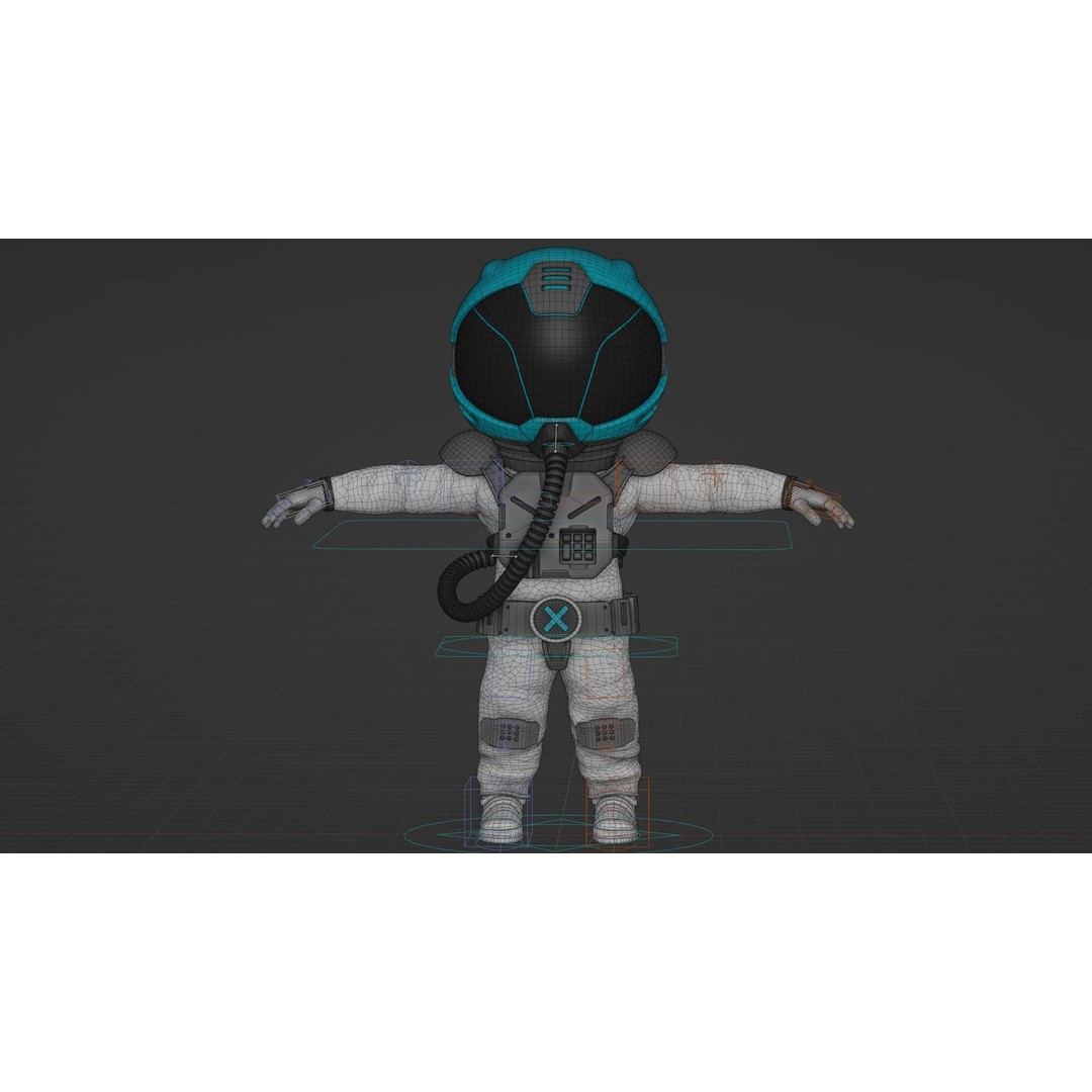 Toon Astronaut F-C 3D Model – Rigged Character for Unity & Unreal Engine - View 40