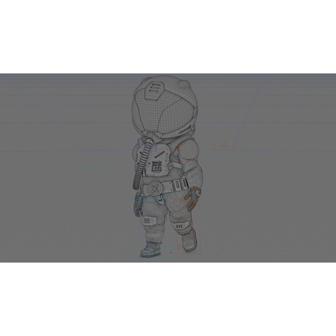 Toon Astronaut F-C 3D Model – Rigged Character for Unity & Unreal Engine - View 41