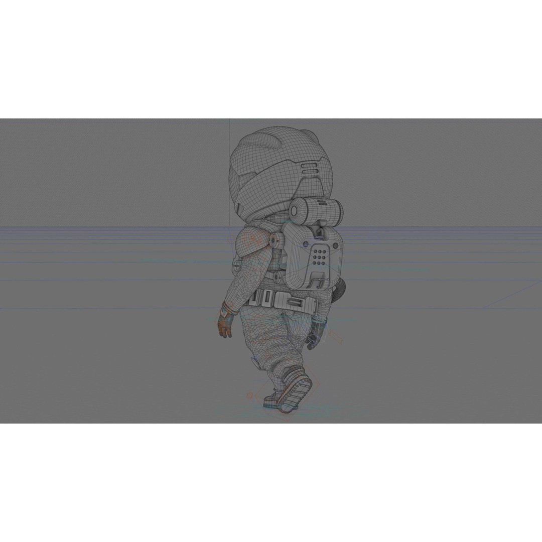 Toon Astronaut F-C 3D Model – Rigged Character for Unity & Unreal Engine - View 42