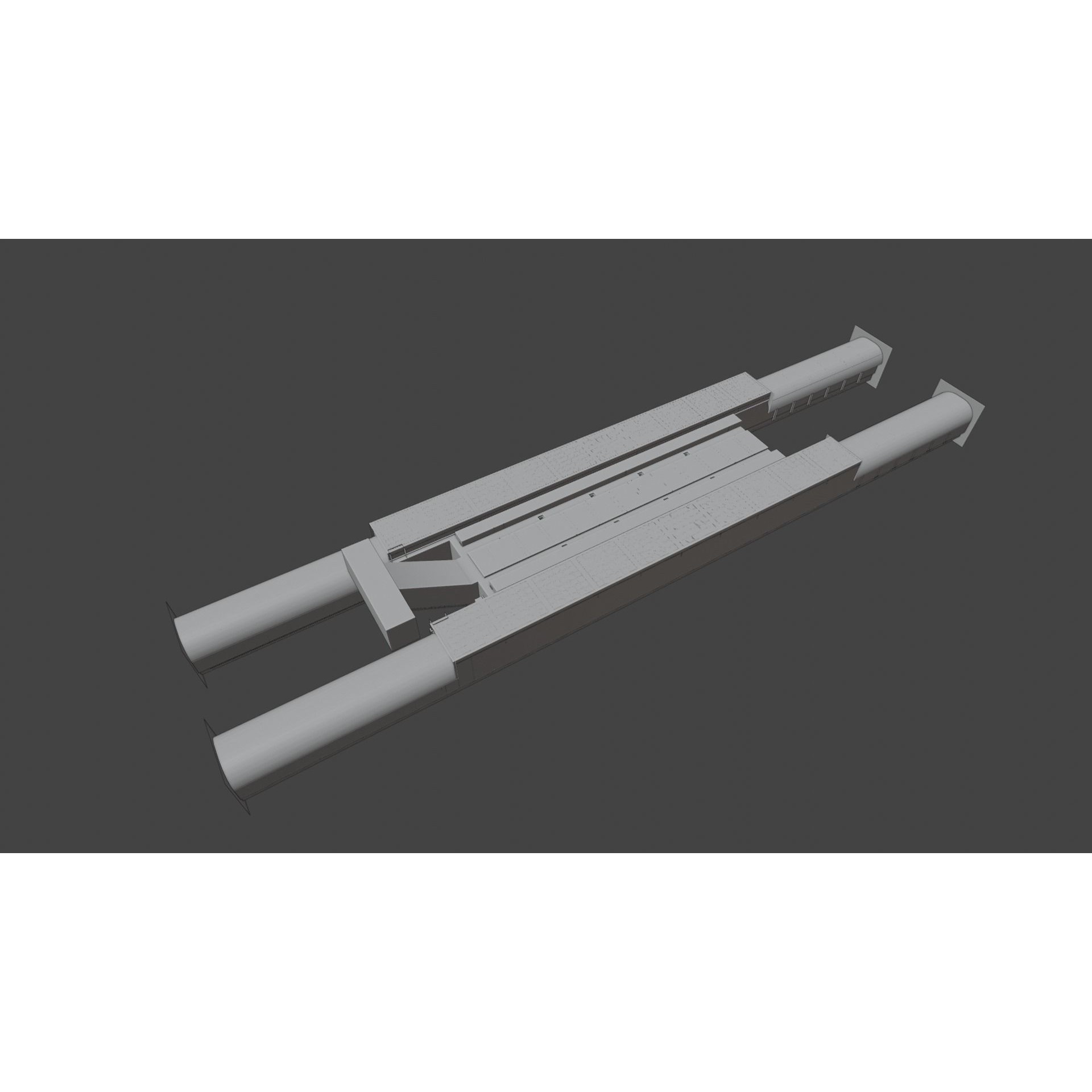 NYC Style Subway Platform - Low-Poly Game-Ready 3D Model