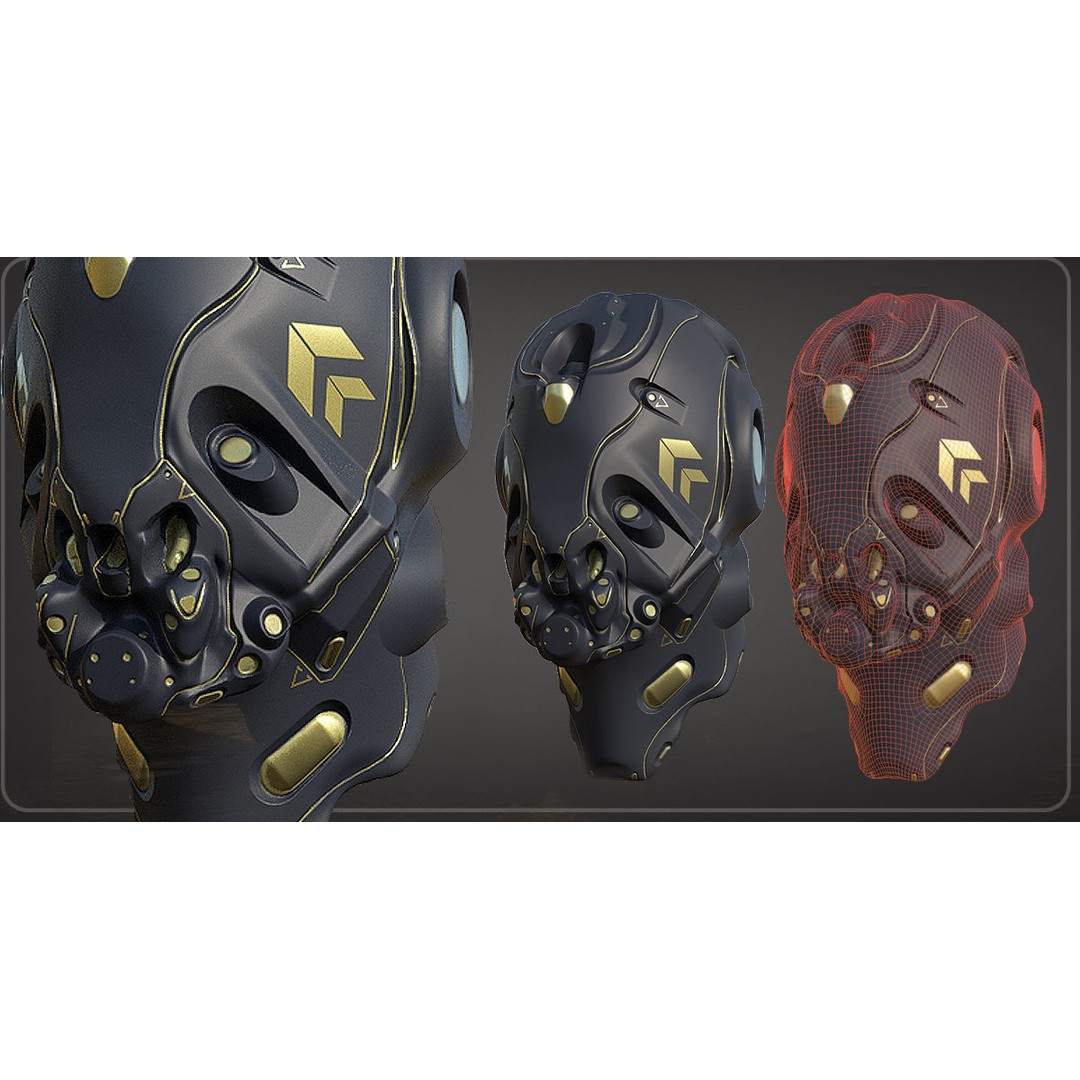 Sci-Fi Helmets 3D Model – Low Poly Game Asset, 4K Textures, FBX/OBJ
