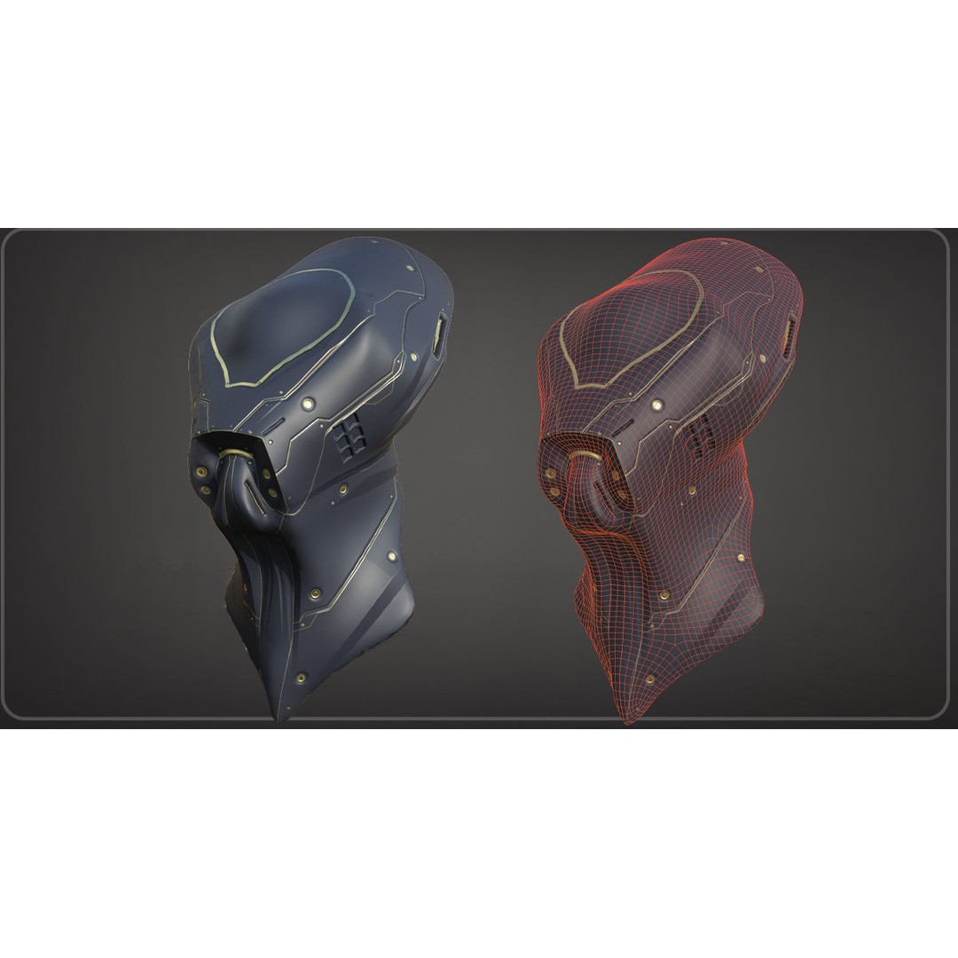 Sci-Fi Helmets 3D Model – Low Poly Game Asset, 4K Textures, FBX/OBJ - View 4
