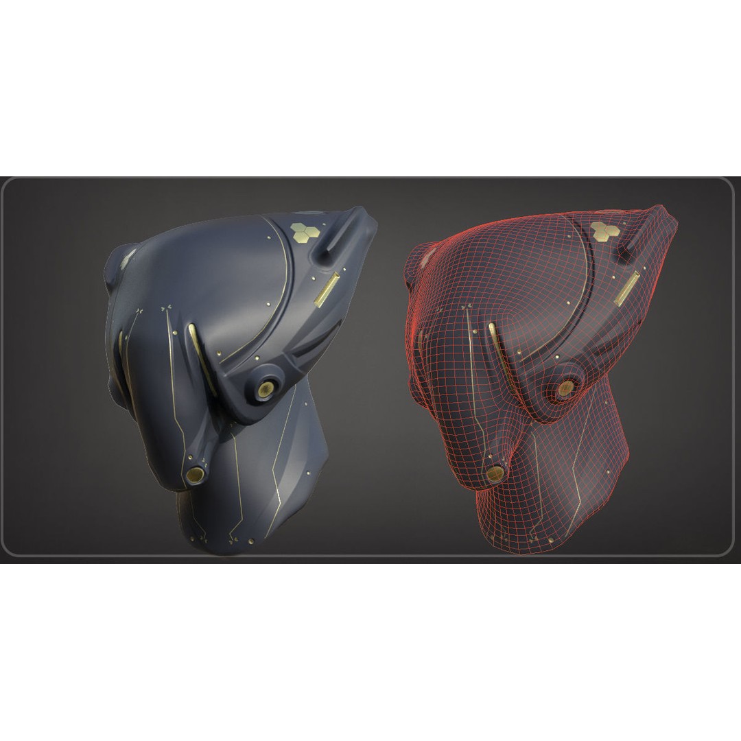 Sci-Fi Helmets 3D Model – Low Poly Game Asset, 4K Textures, FBX/OBJ - View 5