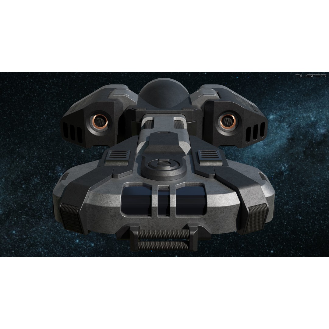 Sci-Fi Scout Spaceship 3D Model – Low Poly Game Asset, FBX, Blender - View 3