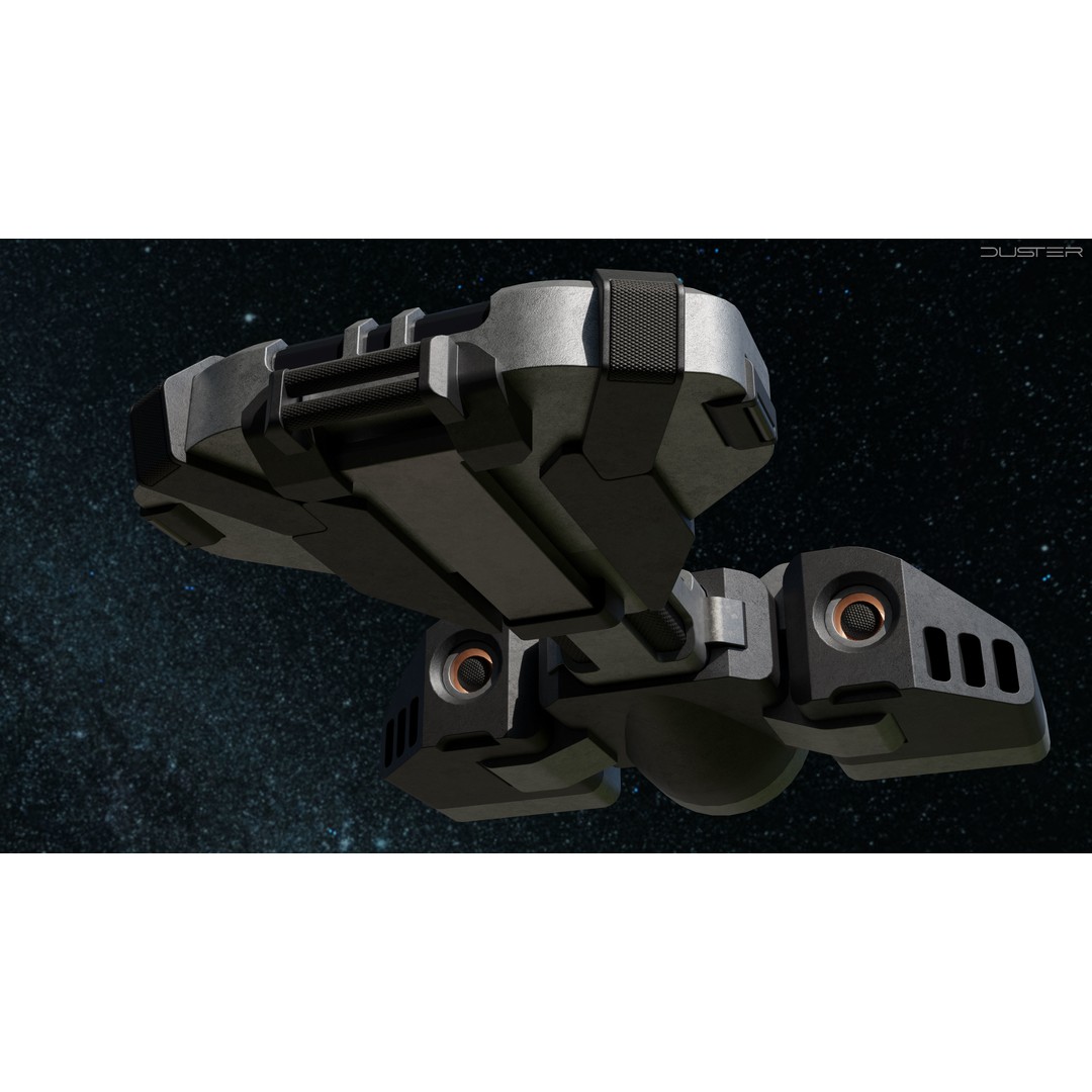 Sci-Fi Scout Spaceship 3D Model – Low Poly Game Asset, FBX, Blender - View 4