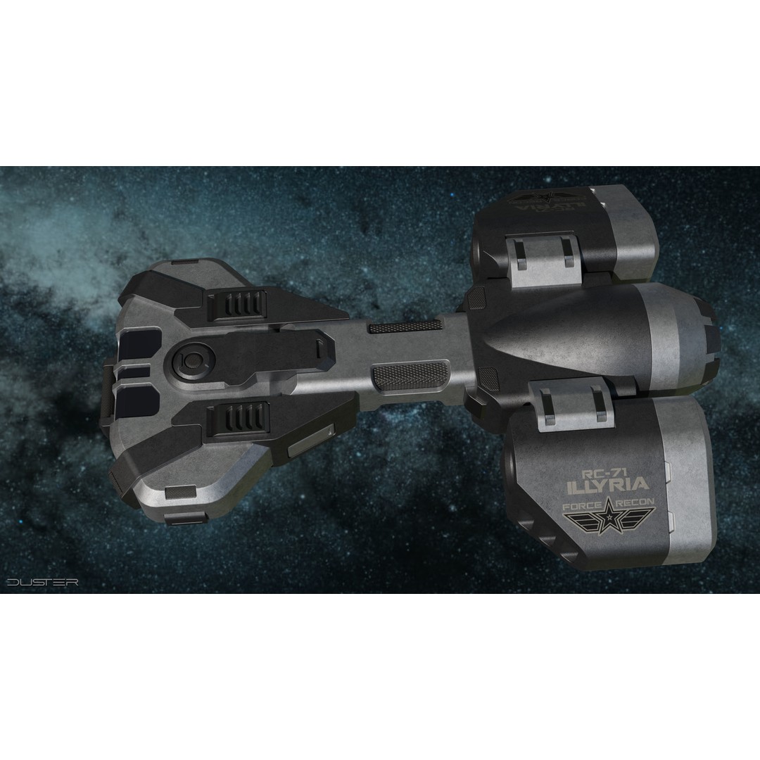 Sci-Fi Scout Spaceship 3D Model – Low Poly Game Asset, FBX, Blender - View 5