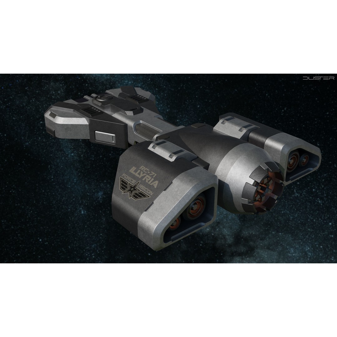 Sci-Fi Scout Spaceship 3D Model – Low Poly Game Asset, FBX, Blender - View 6
