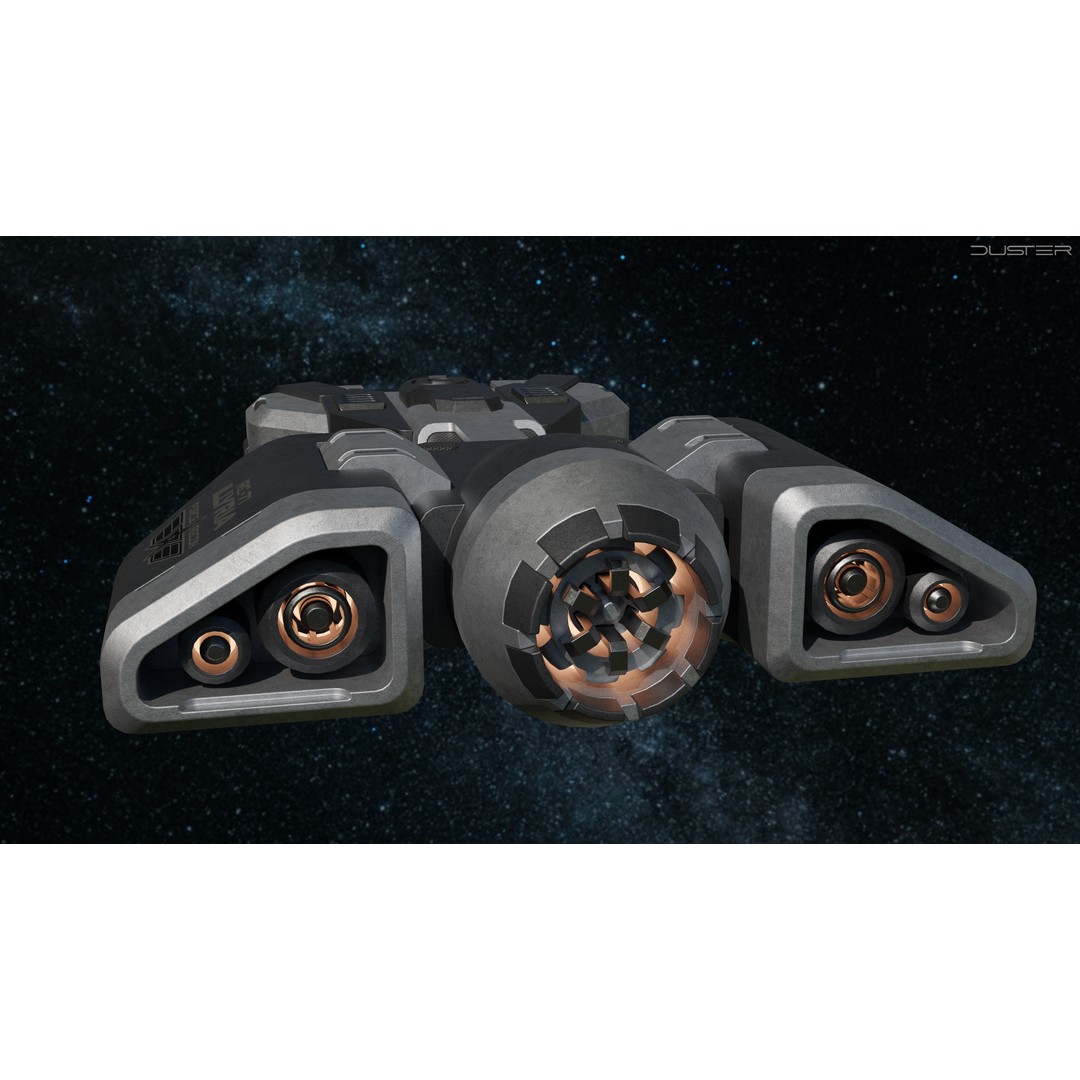 Sci-Fi Scout Spaceship 3D Model – Low Poly Game Asset, FBX, Blender - View 7