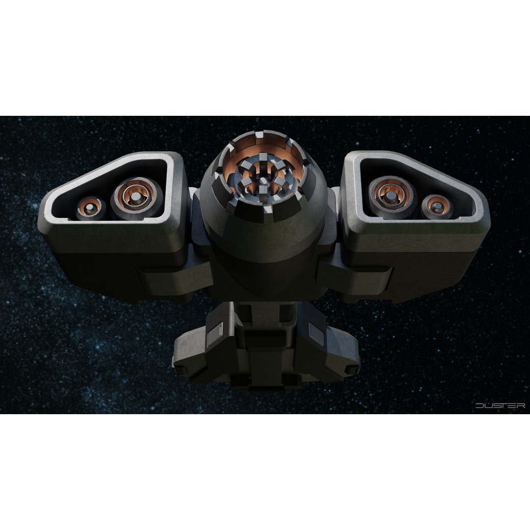 Sci-Fi Scout Spaceship 3D Model – Low Poly Game Asset, FBX, Blender - View 8