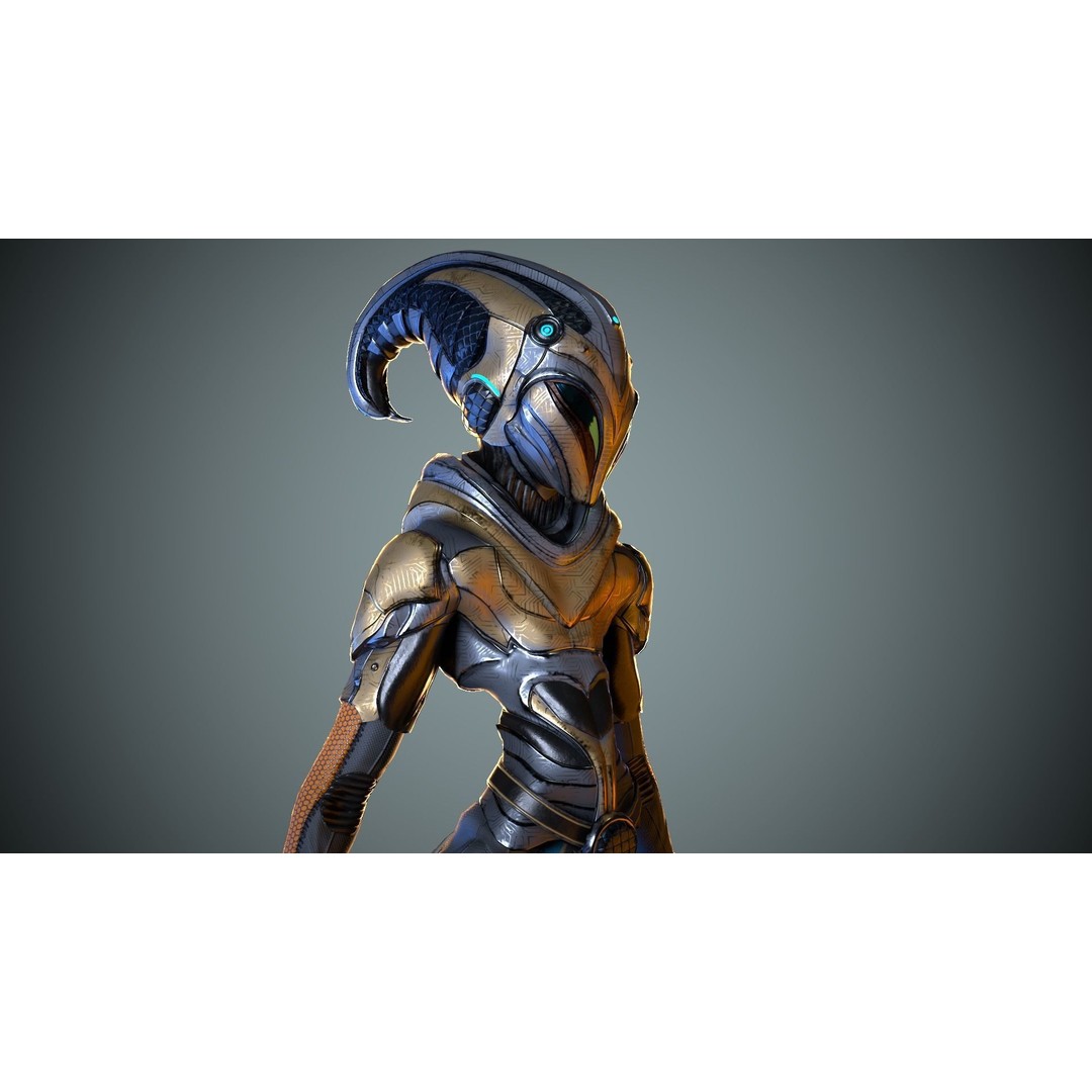 Alien Striscils 3D Model – Low Poly Game-Ready Character, FBX - View 10
