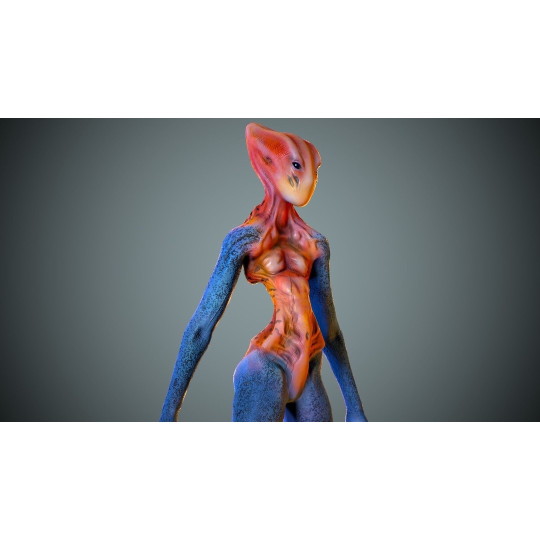 Alien Striscils 3D Model – Low Poly Game-Ready Character, FBX - View 11
