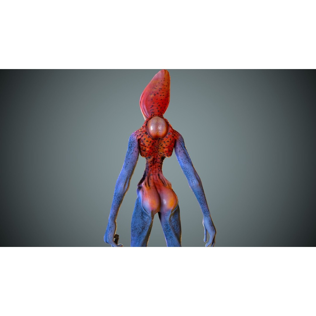 Alien Striscils 3D Model – Low Poly Game-Ready Character, FBX - View 14