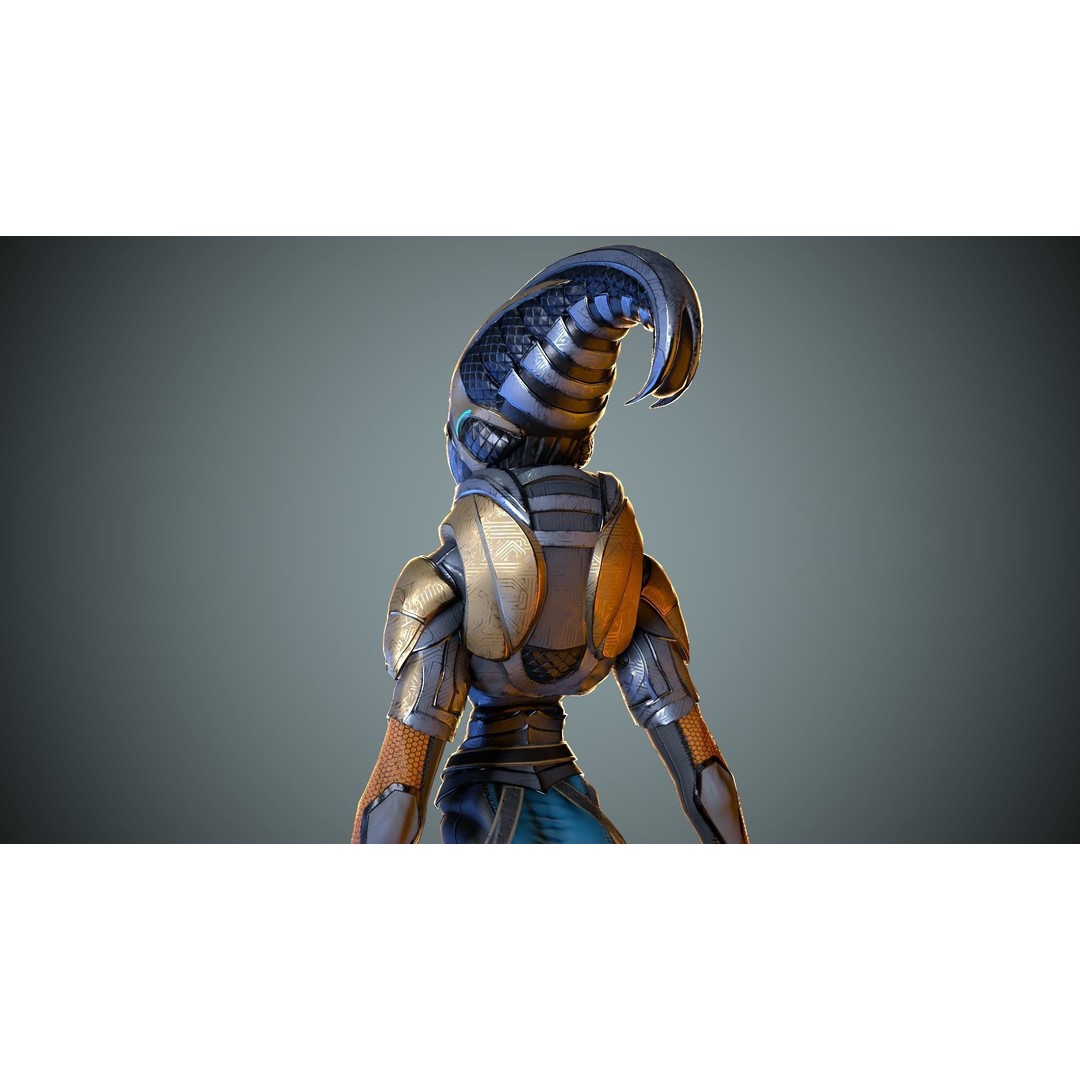 Alien Striscils 3D Model – Low Poly Game-Ready Character, FBX - View 15