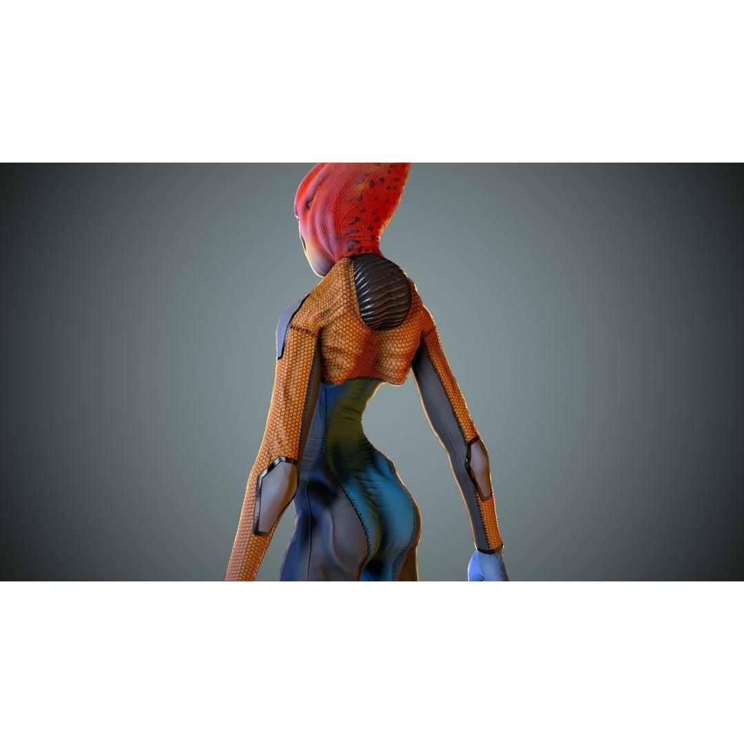 Alien Striscils 3D Model – Low Poly Game-Ready Character, FBX - View 16