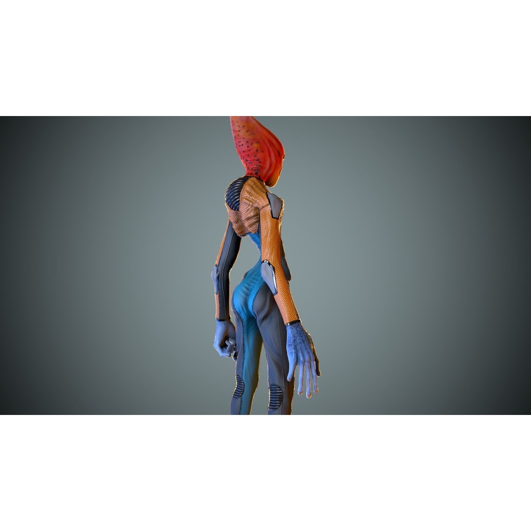 Alien Striscils 3D Model – Low Poly Game-Ready Character, FBX - View 18