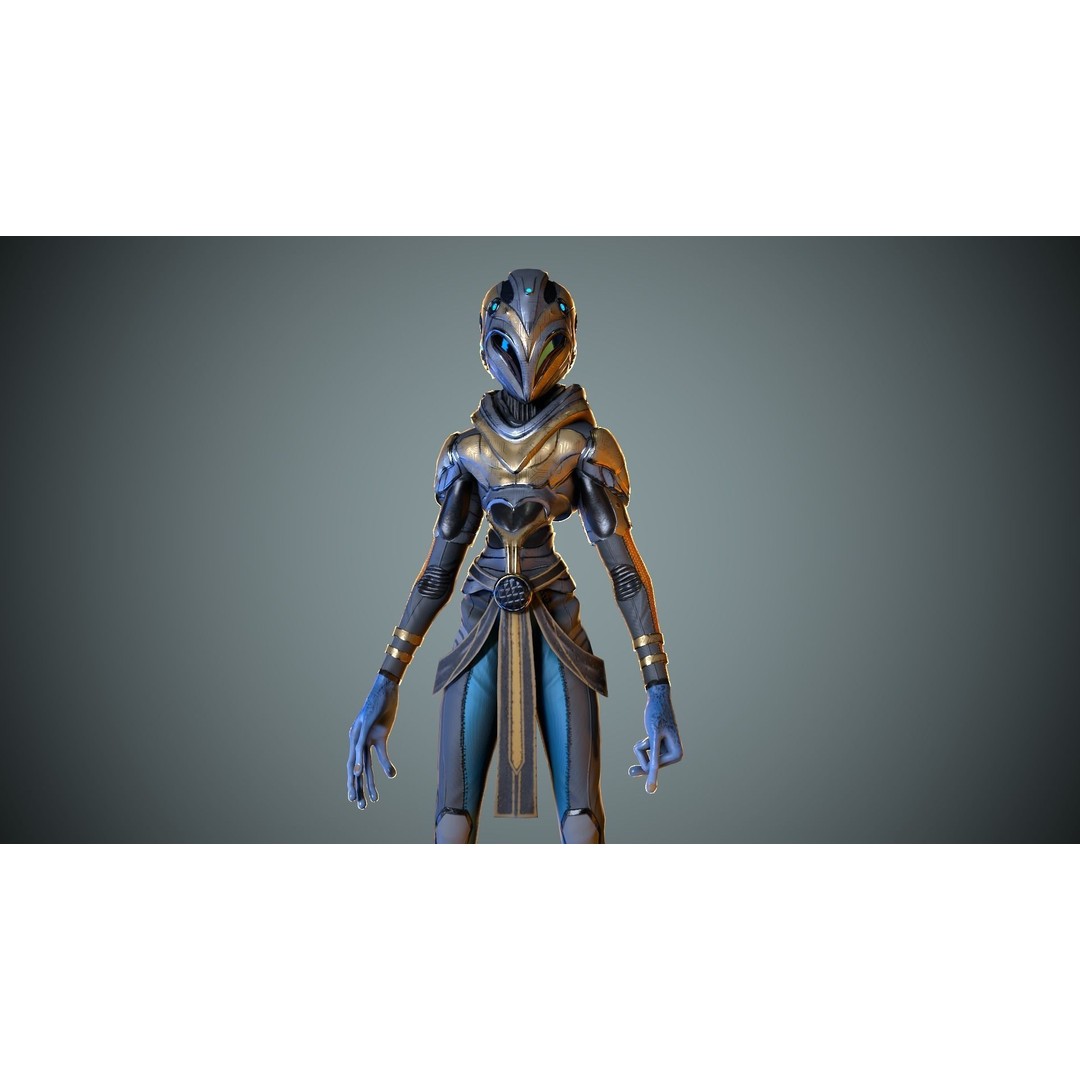 Alien Striscils 3D Model – Low Poly Game-Ready Character, FBX - View 3