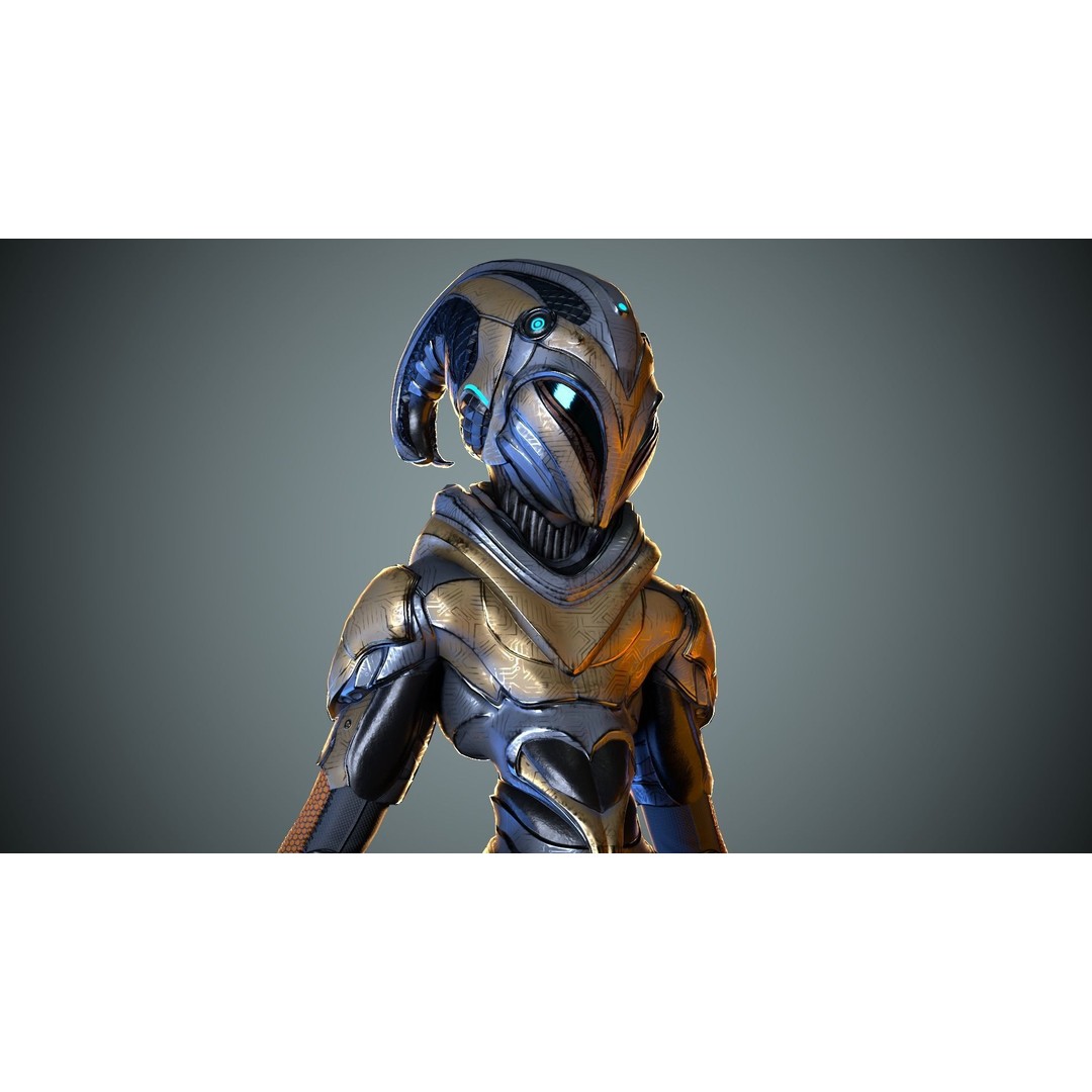 Alien Striscils 3D Model – Low Poly Game-Ready Character, FBX - View 4