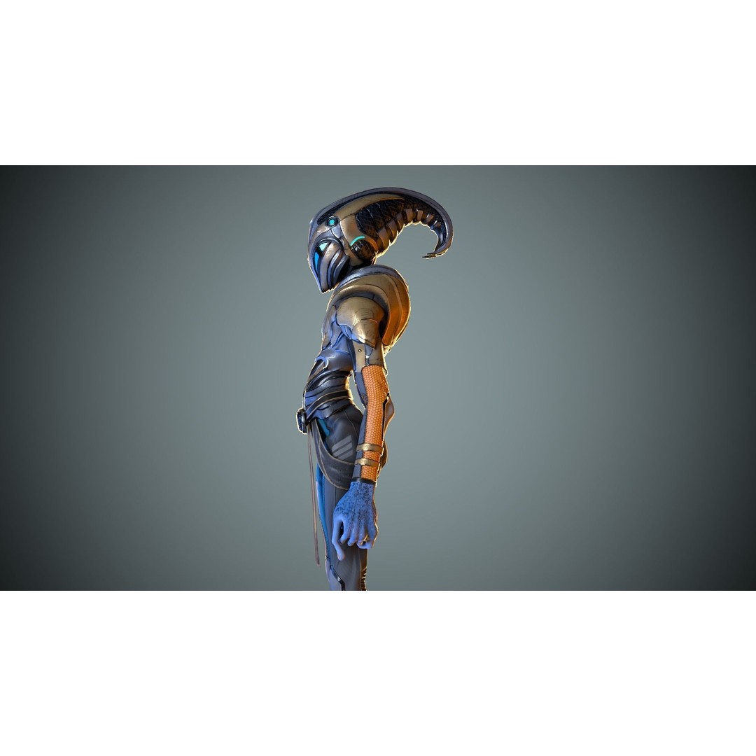 Alien Striscils 3D Model – Low Poly Game-Ready Character, FBX - View 5