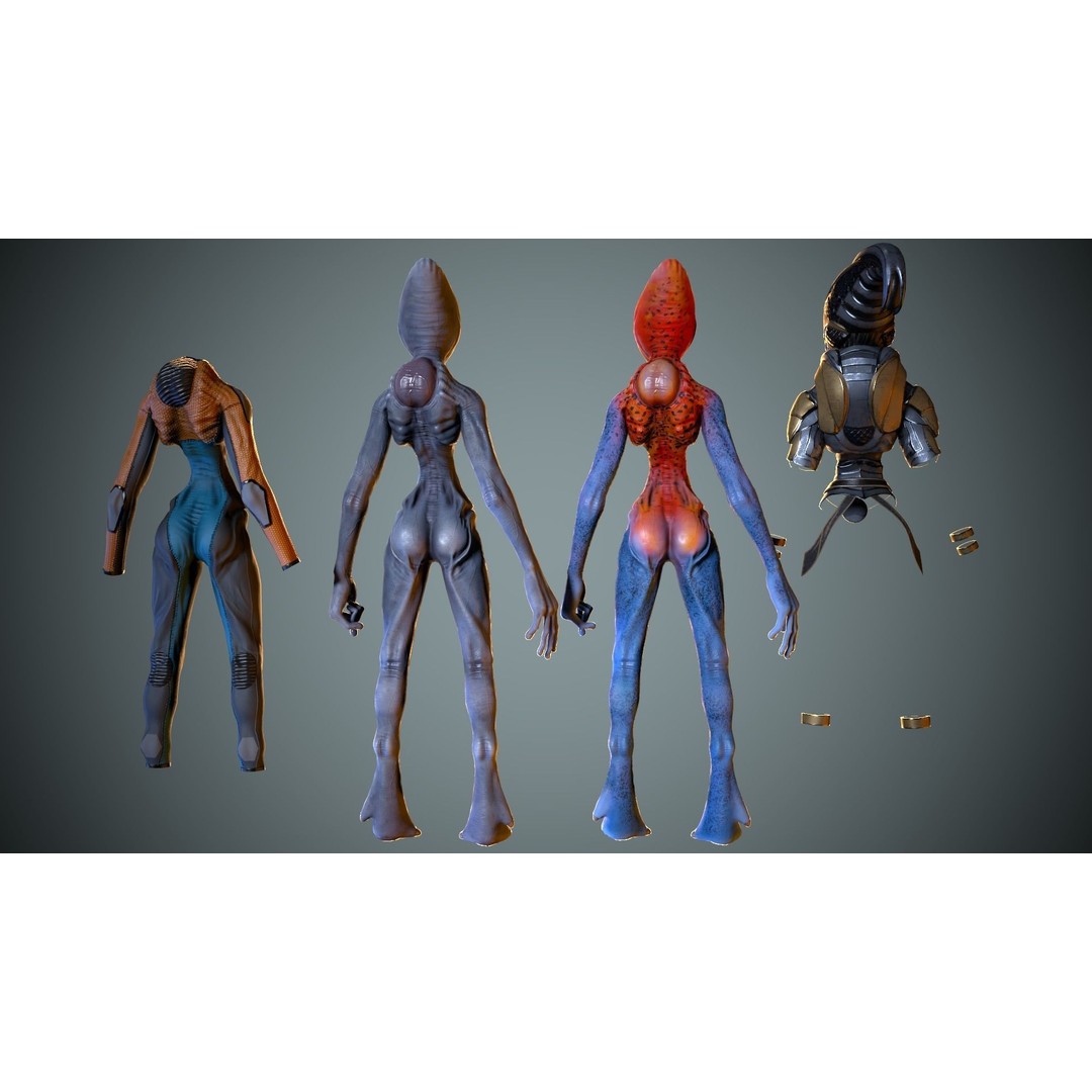 Alien Striscils 3D Model – Low Poly Game-Ready Character, FBX - View 7
