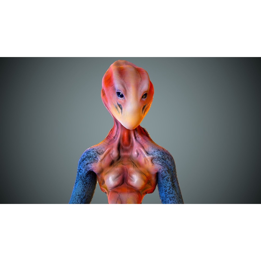 Alien Striscils 3D Model – Low Poly Game-Ready Character, FBX - View 9