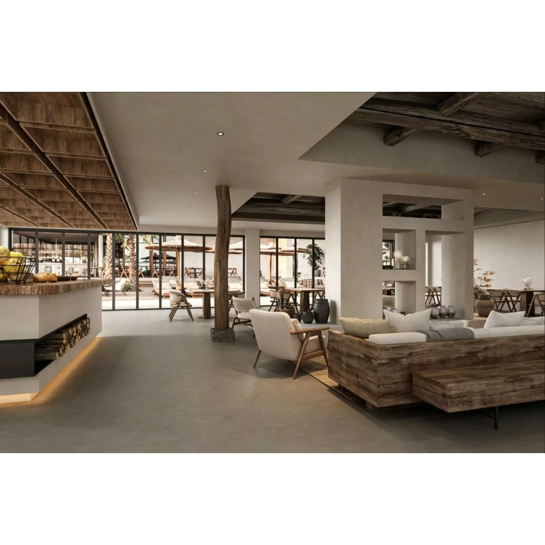Wabi-Sabi Restaurant 3D Model – Organic Resort Common Area, FBX - View 3