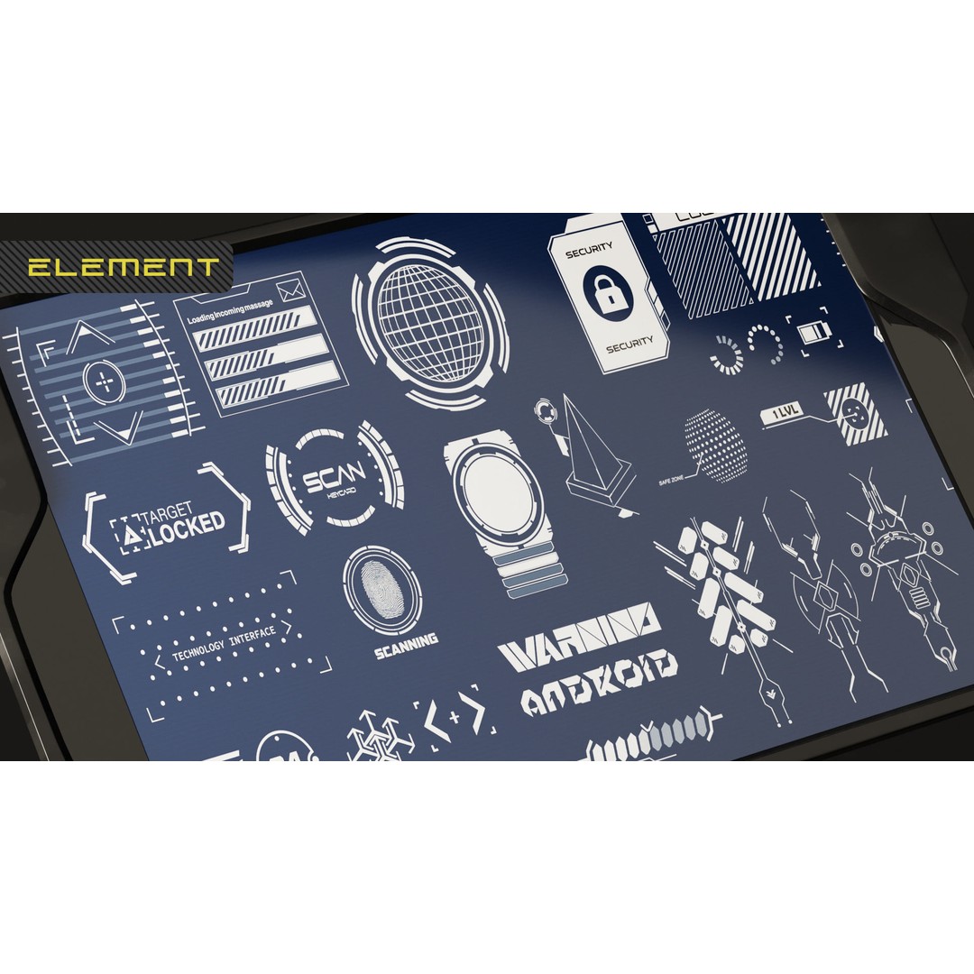 150 Sci-Fi UI-HUD Decals – 4K Textures for Game Development, PNG, PSD - View 6