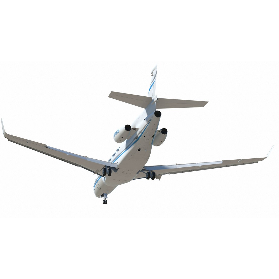 Dassault Falcon 8X 3D Model – Low Poly Aircraft, Game Ready FBX - View 15