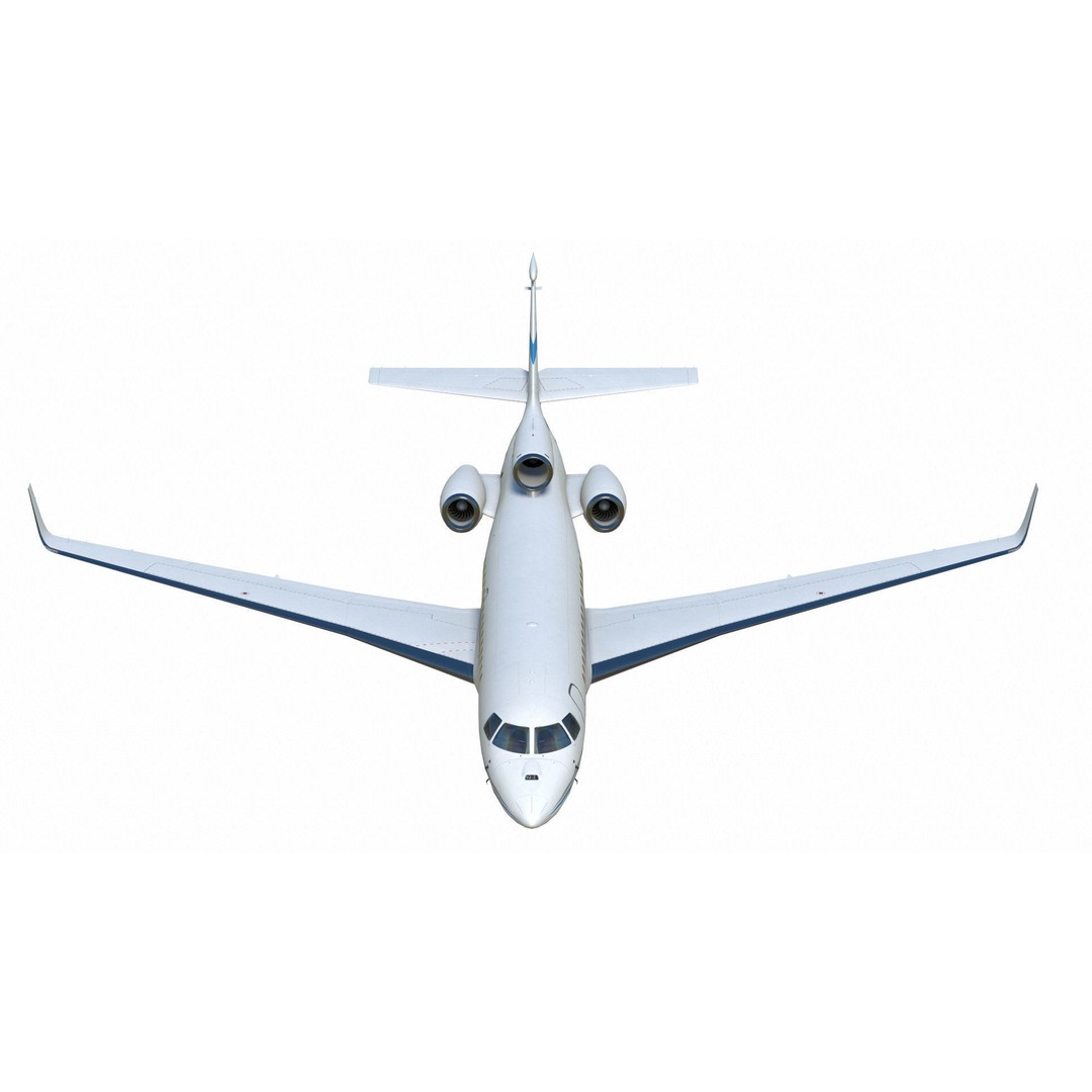 Dassault Falcon 8X 3D Model – Low Poly Aircraft, Game Ready FBX - View 19