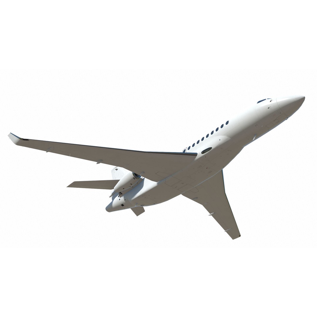 Dassault Falcon 8X 3D Model – Low Poly Aircraft, Game Ready FBX - View 24