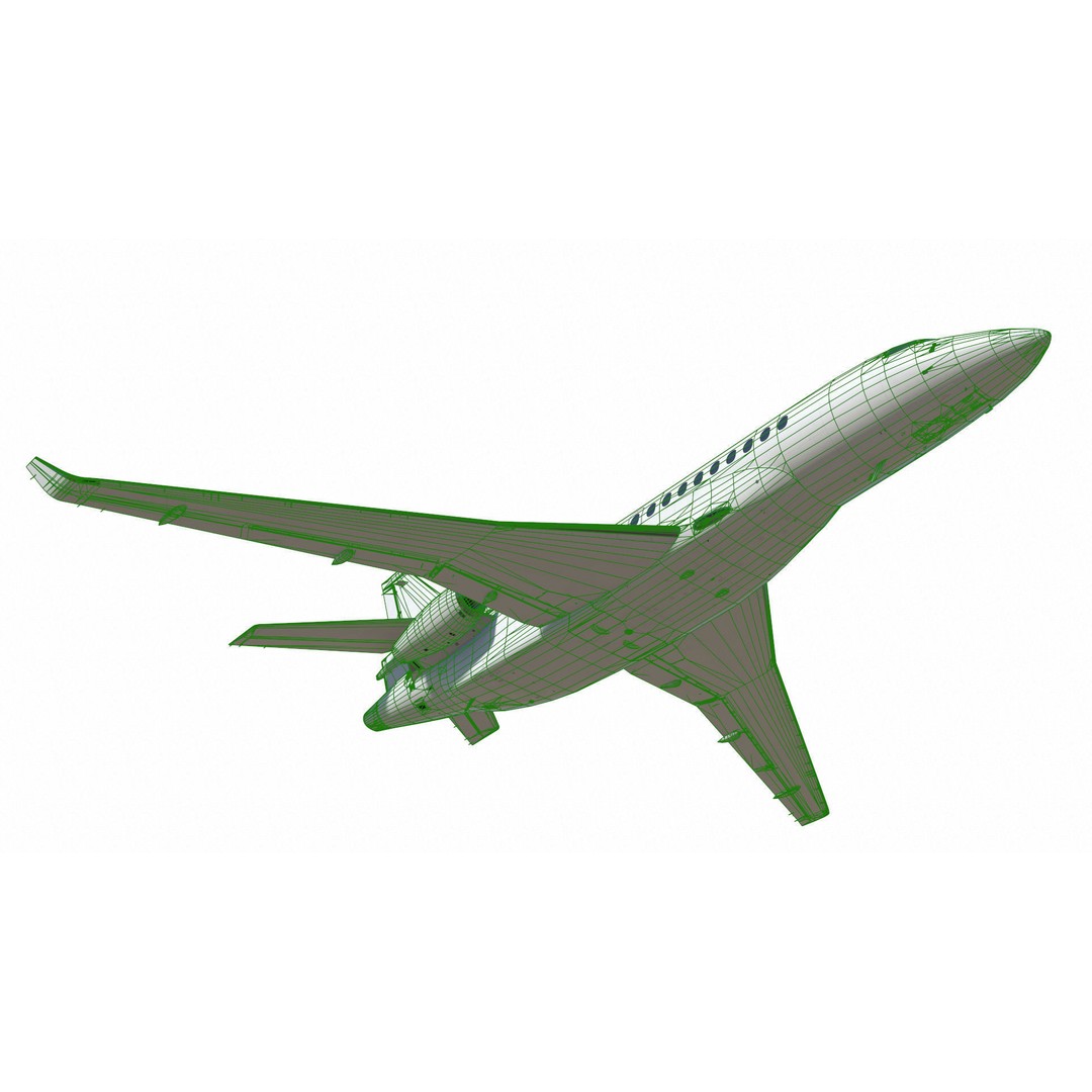 Dassault Falcon 8X 3D Model – Low Poly Aircraft, Game Ready FBX - View 25