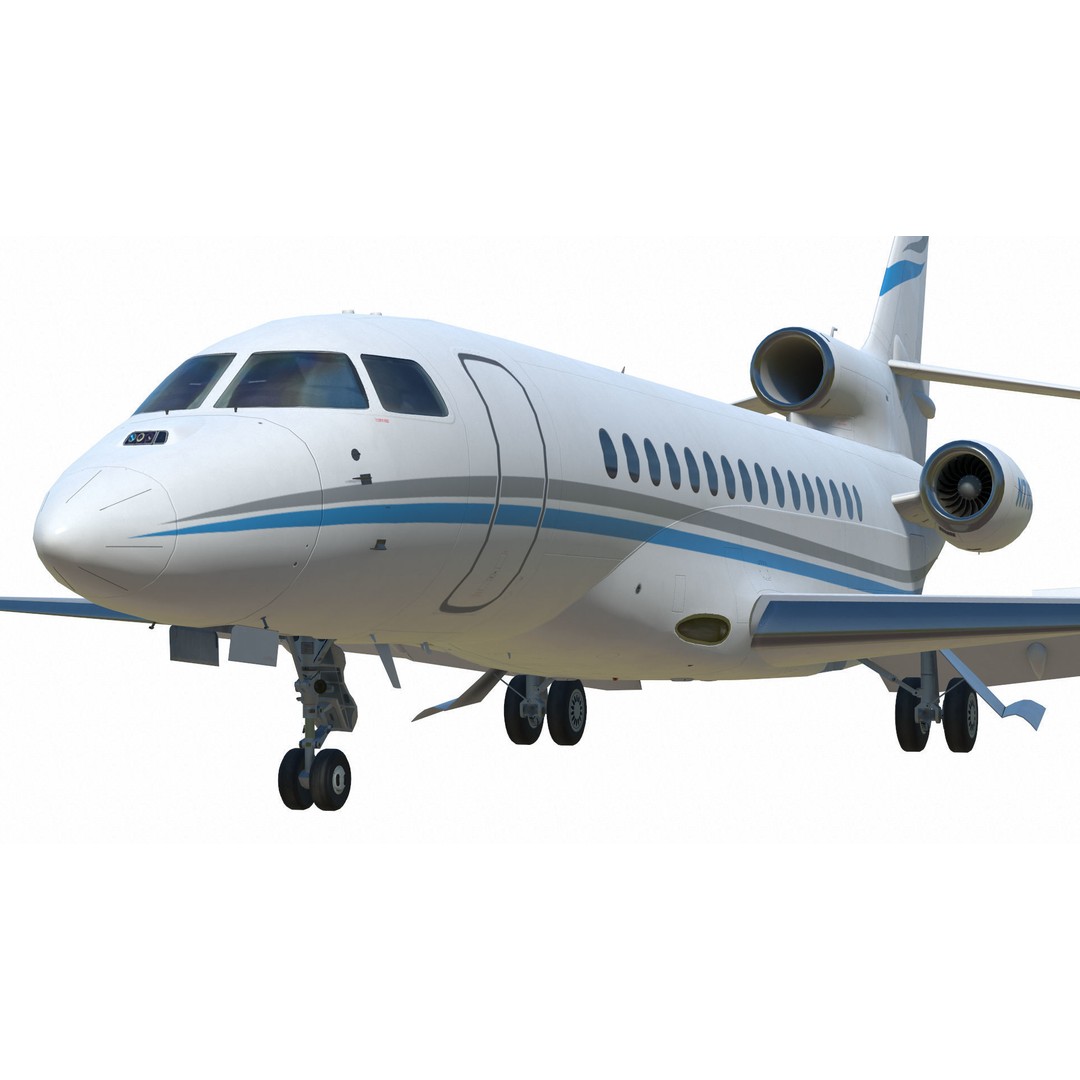 Dassault Falcon 8X 3D Model – Low Poly Aircraft, Game Ready FBX - View 31