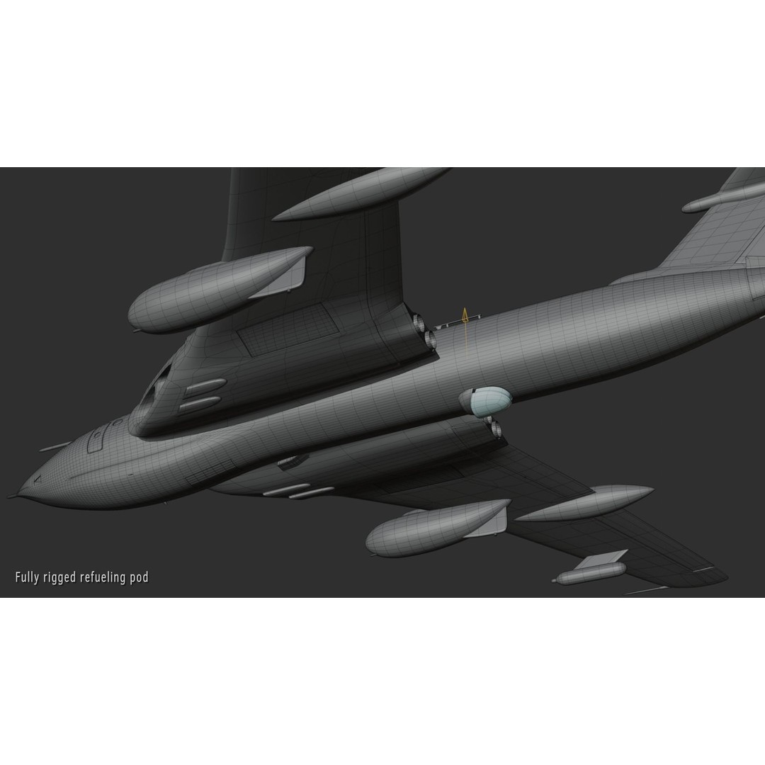 Handley Page Victor K2 Tanker 3D Model – High Poly Rigged Aircraft, FBX - View 10