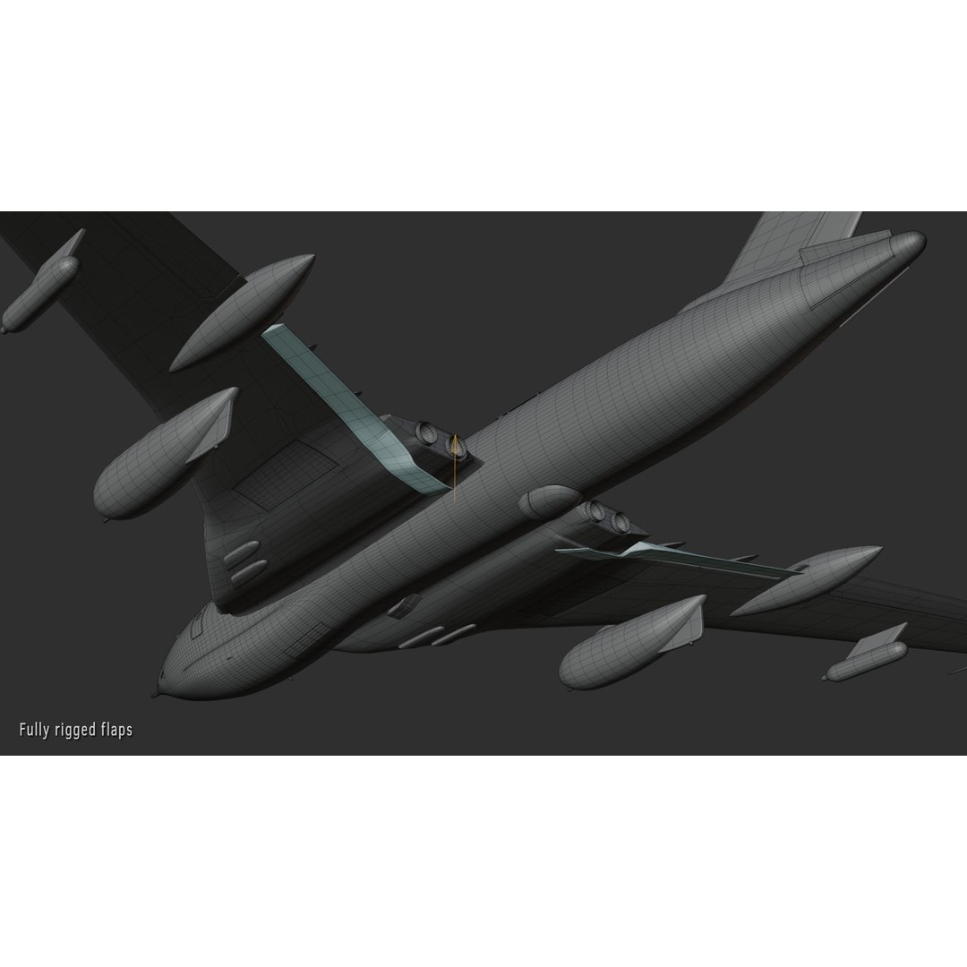 Handley Page Victor K2 Tanker 3D Model – High Poly Rigged Aircraft, FBX - View 11