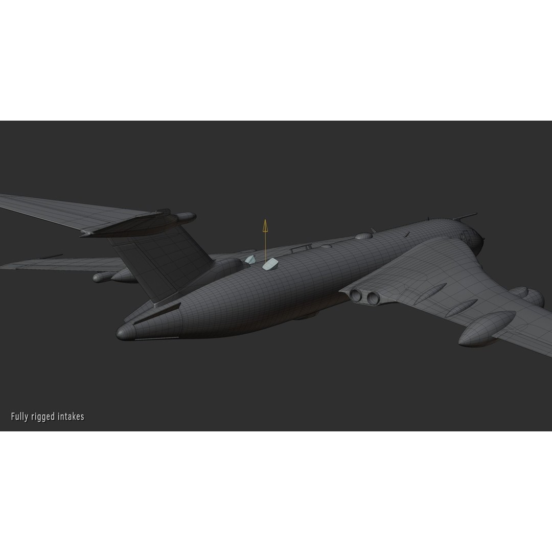 Handley Page Victor K2 Tanker 3D Model – High Poly Rigged Aircraft, FBX - View 13