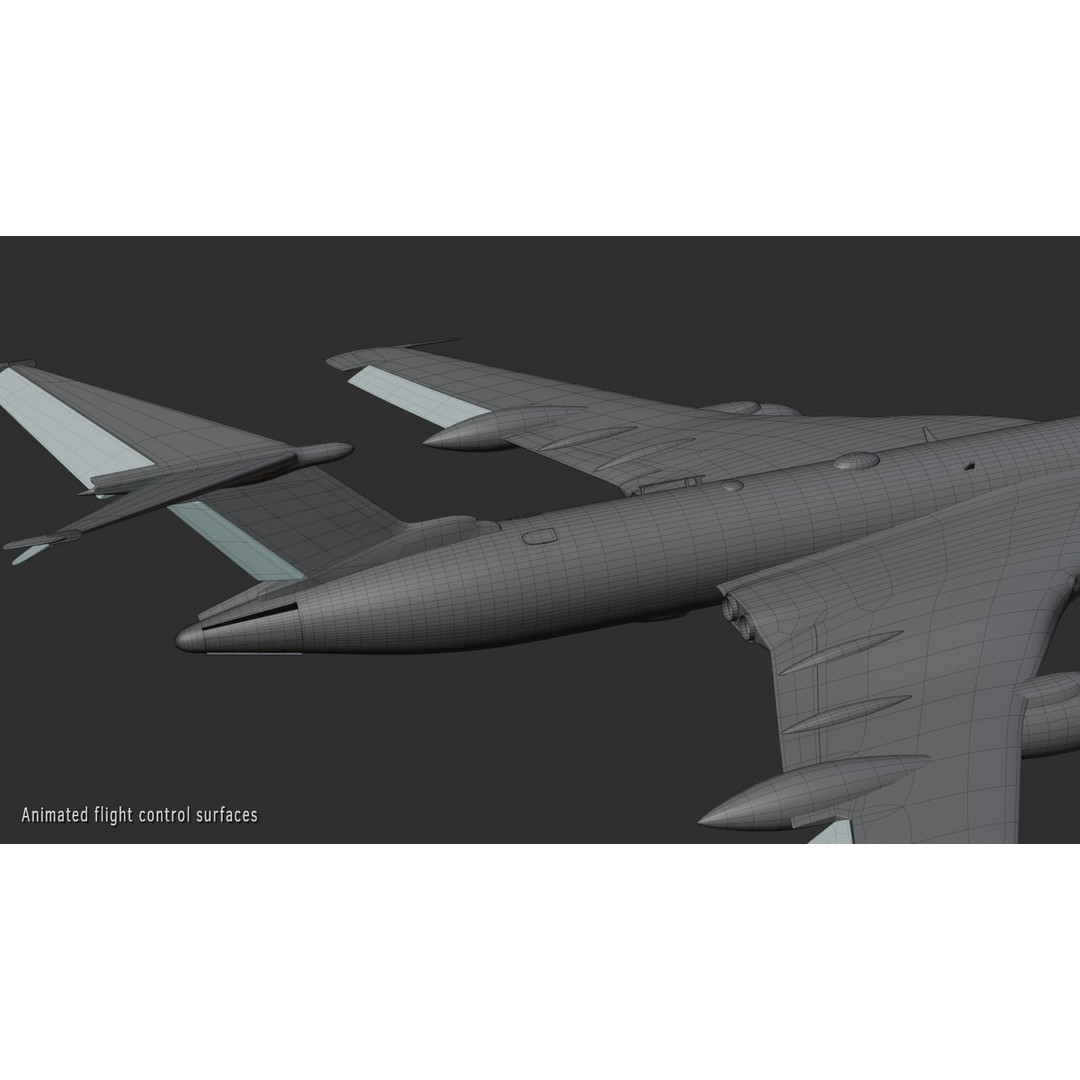 Handley Page Victor K2 Tanker 3D Model – High Poly Rigged Aircraft, FBX - View 14
