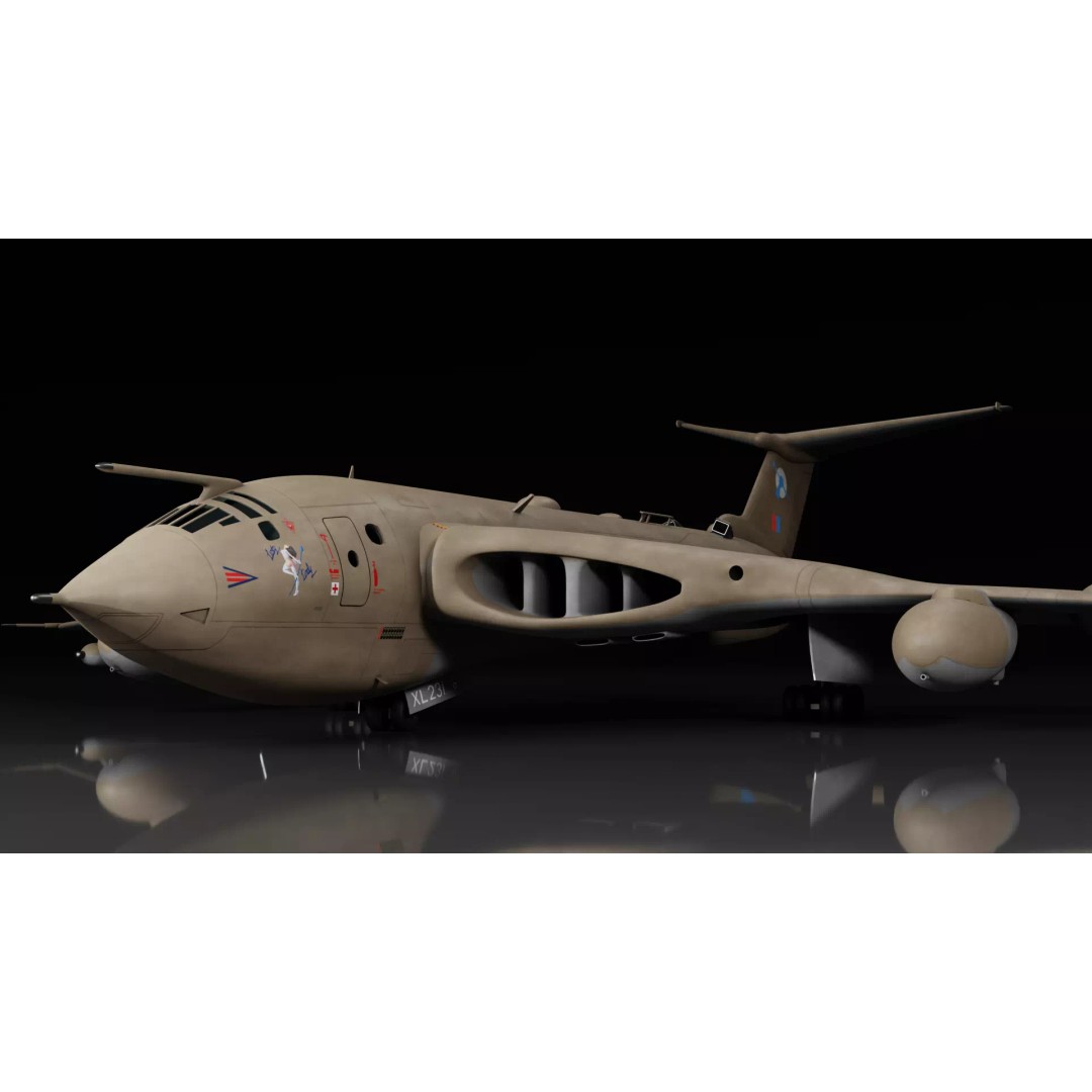 Handley Page Victor K2 Tanker 3D Model – High Poly Rigged Aircraft, FBX - View 2