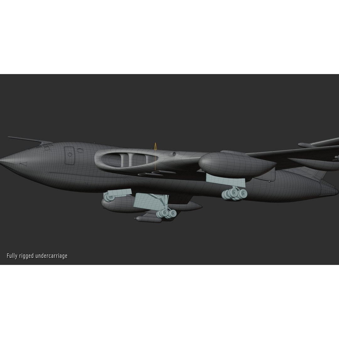 Handley Page Victor K2 Tanker 3D Model – High Poly Rigged Aircraft, FBX - View 9