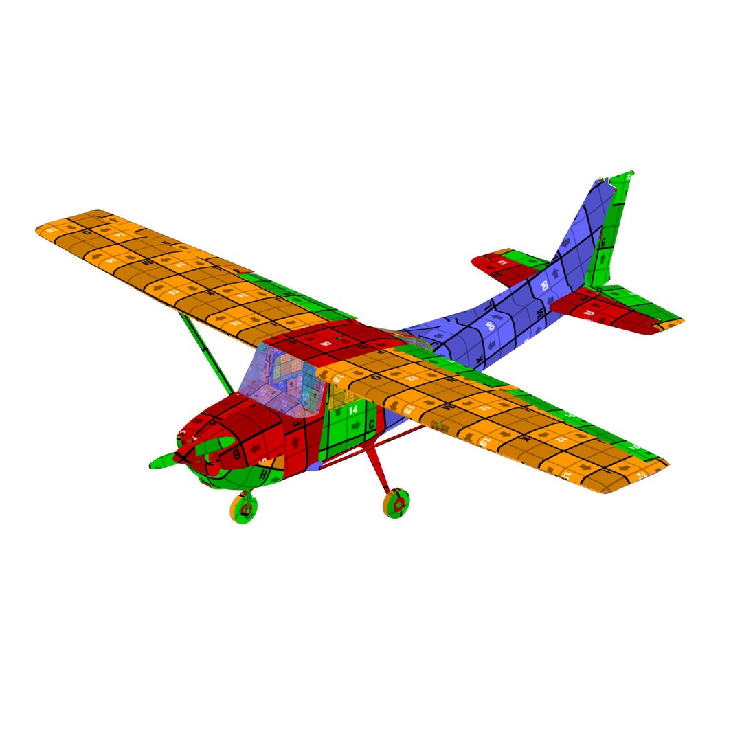 Light Airplane 3D Model – Low Poly Game Ready Asset, FBX - View 14