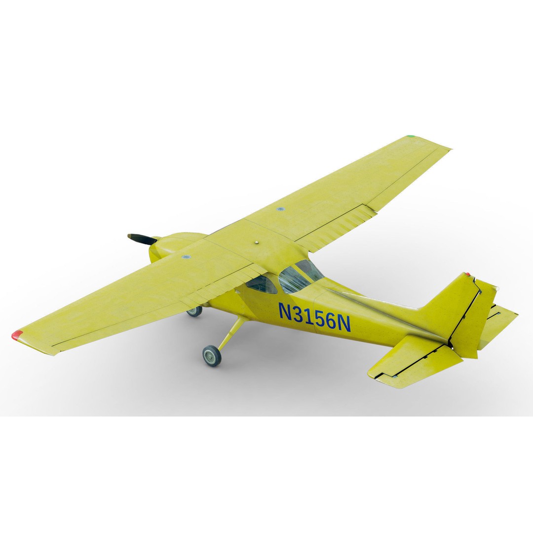 Light Airplane 3D Model – Low Poly Game Ready Asset, FBX - View 17