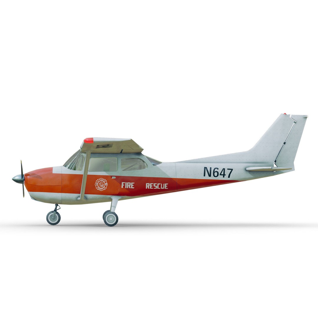 Light Airplane 3D Model – Low Poly Game Ready Asset, FBX - View 23