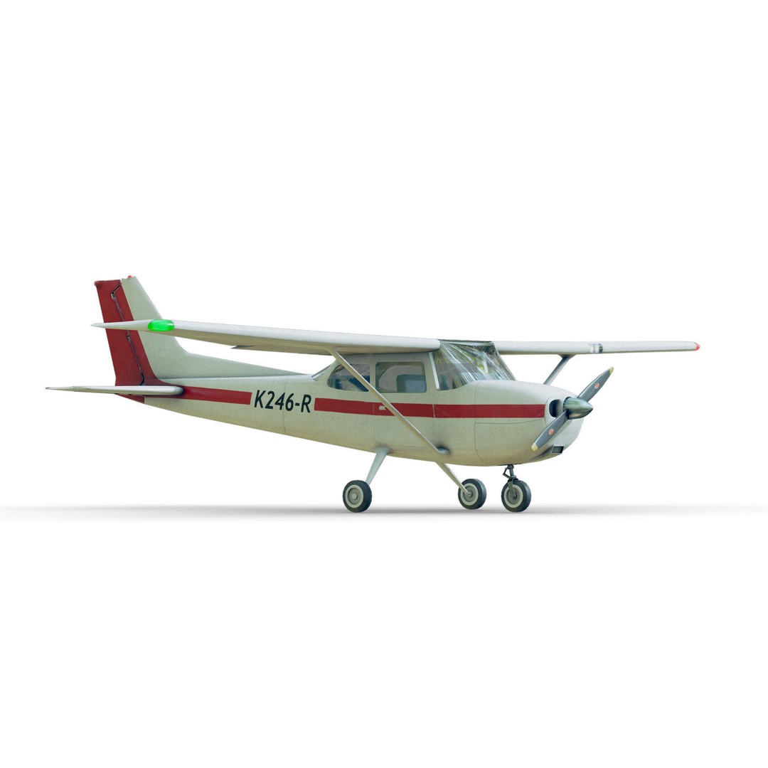 Light Airplane 3D Model – Low Poly Game Ready Asset, FBX - View 30